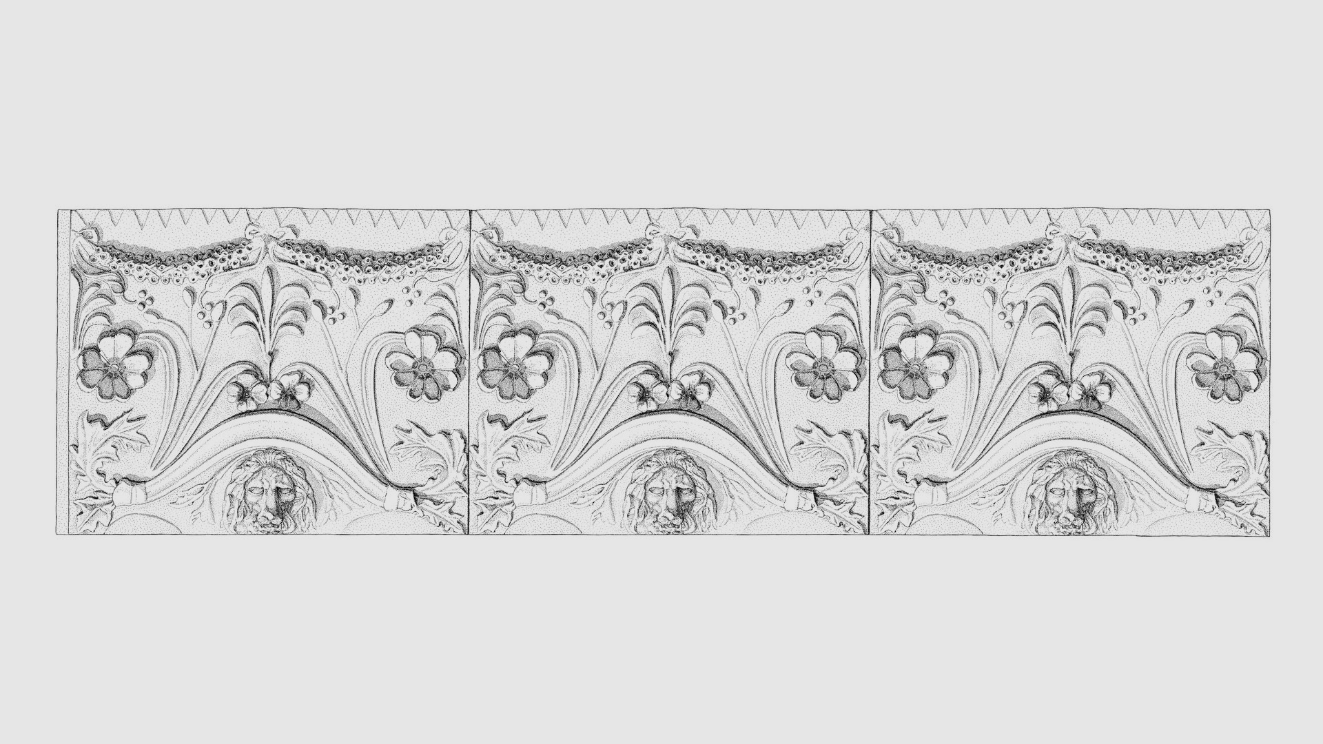 Le lastre in terracotta: ricostruzione del motivo decorativo